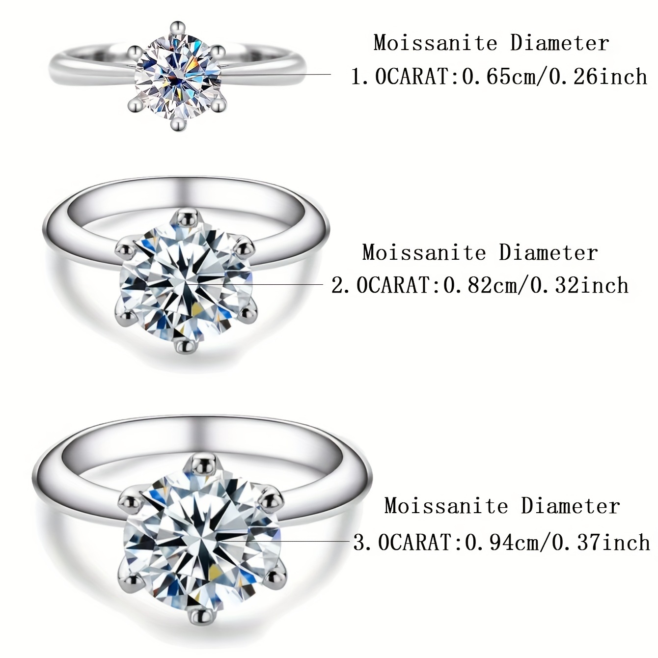 🎁 48% sleva na všechny produkty !✨1/2/3/5 karátový moissanitový prsten 💍