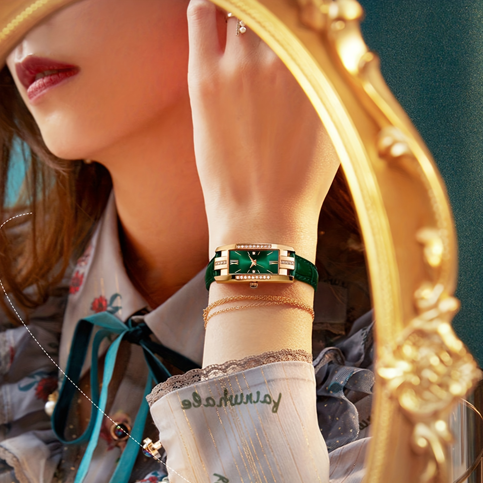 🎁 50% sleva na všechny produkty ! ⌚Dámské hodinky Quartz Band čtvercové římské číslice Hodinky Vintage Dress Watch Drahokamu hodinky💖