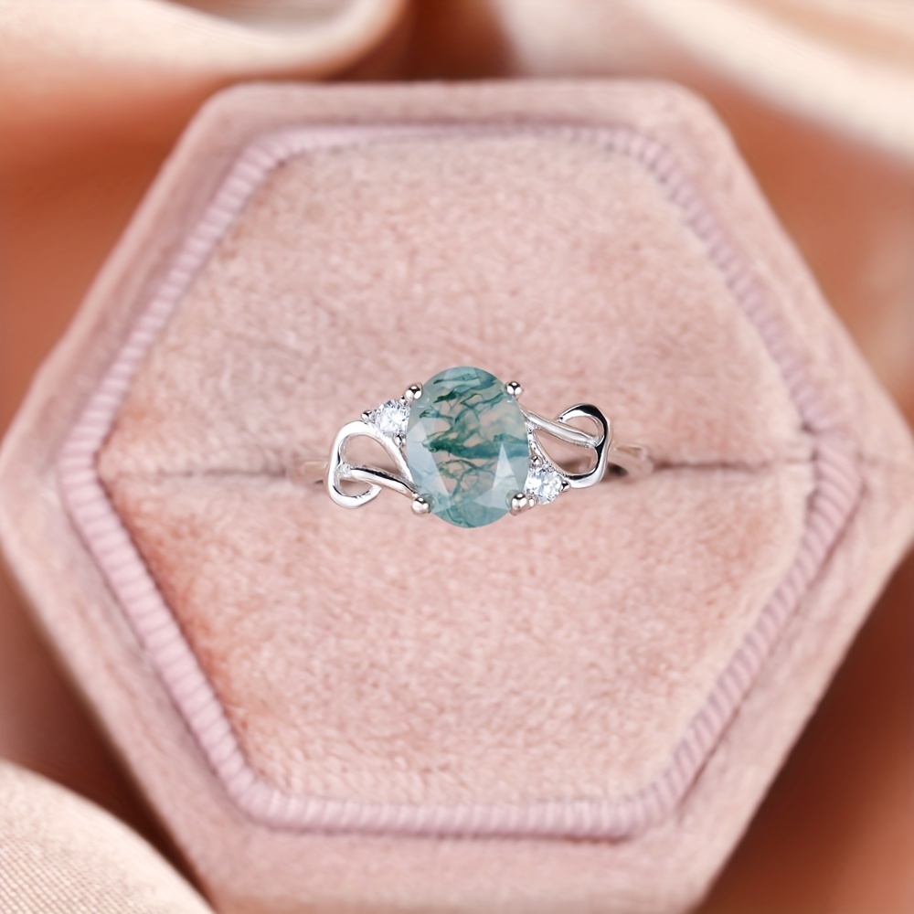 🎁 50% sleva na všechny produkty ! 💍Stříbrný prsten ze zeleného achátu✨
