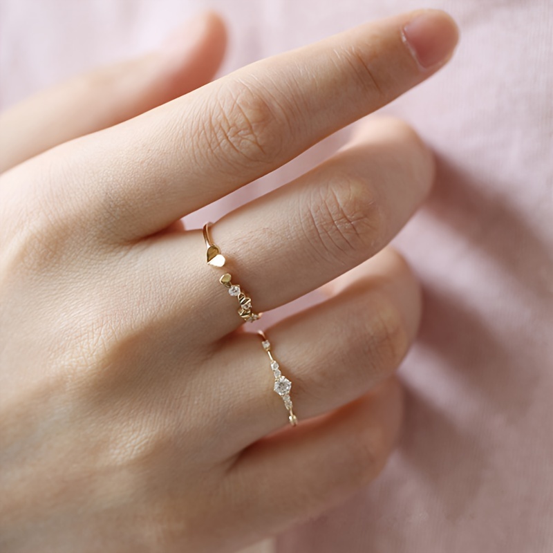 🎁 50% sleva na všechny produkty !💫Prsten ze stříbra 925 Jemný prsten ze 14k zlata se třpytivými diamanty✨