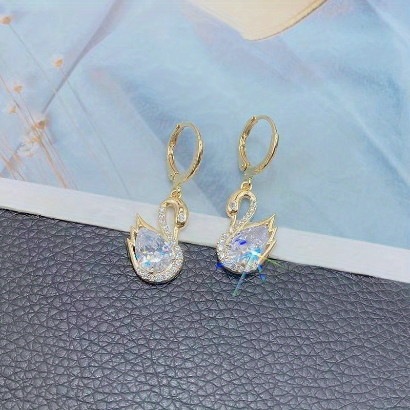 🎁 50% sleva na všechny produkty !✨18K Luxusní křišťálové náušnice labuť💎
