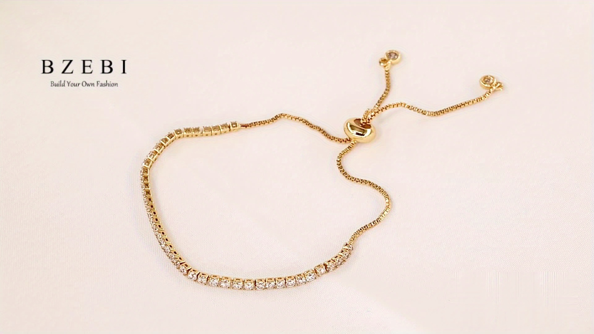 🎁 50% sleva na všechny produkty !💎Nastavitelný třpytivý náramek z 18K zlata osazený třpytivými diamanty✨