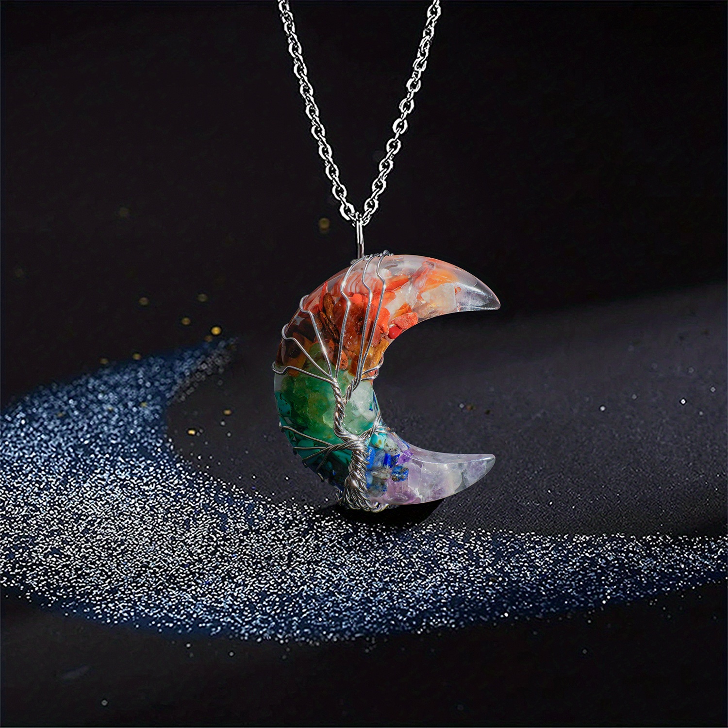🎁 50% sleva na všechny produkty !🔮💖Náhrdelník křišťálový léčebný čakra