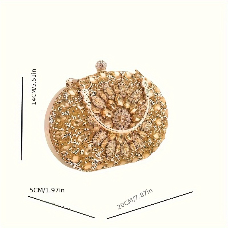 🎁 50% sleva na všechny produkty !💎Dámská kabelka na ruce s kamínkovou květinovou rukojetí z lesklé kůže✨