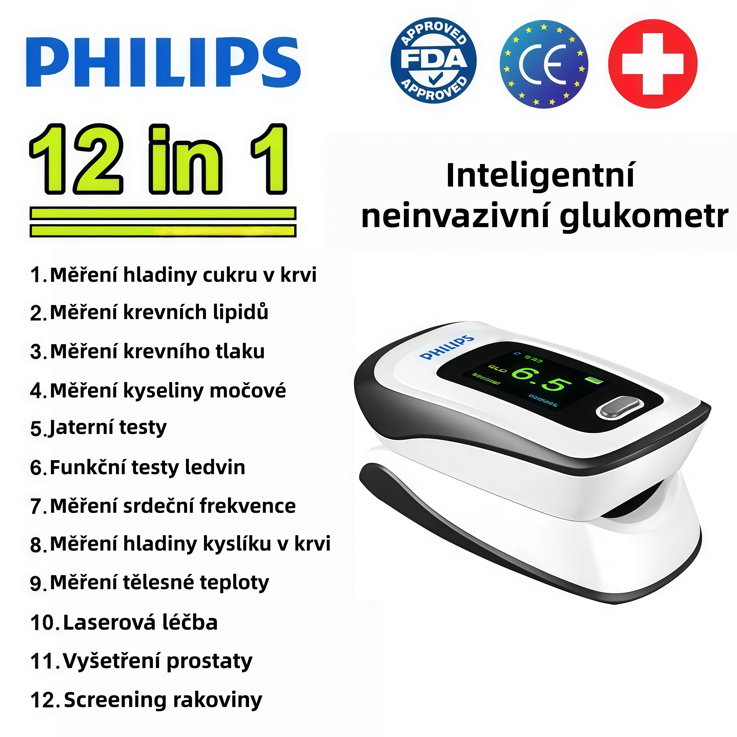 ✨【Philips – Nový neinvazivní inteligentní detektor 12 v 1】💖 Snadno chraňte své zdraví a užívejte si každý den s větším klidem!