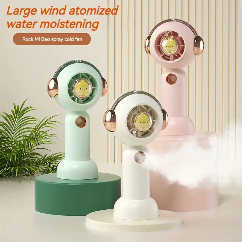 Spray Portátil De Mão Com Vento Forte Mini Ventilador USB Recarregável Para Resfriamento