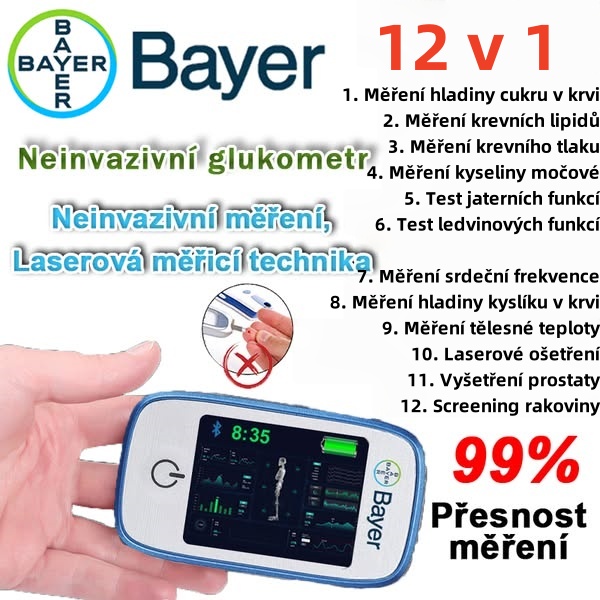 💖 Bayer – revoluční bezbolestný a neinvazivní glukometr pro přesné a pohodlné měření cukru kdykoli a kdekoli