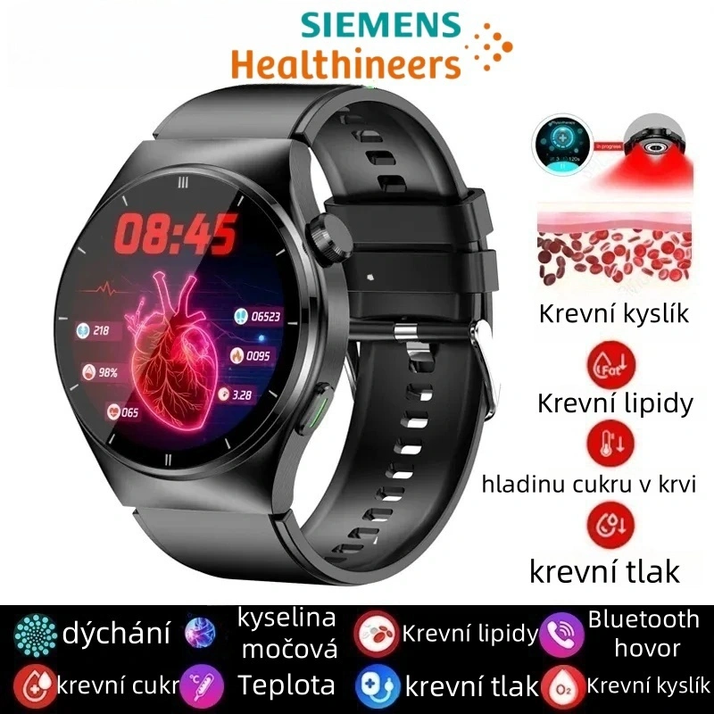 ✨💪Otevřete novou éru zdraví! Laserová terapie Siemens hodinky, srdeční frekvence, srdeční rytmus, vše pod jednou kontrolou! 🕰️❤️
