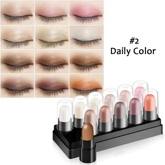 🎁 2024 Nový rok žhavý výprodej🎁Sada tužek na oči 12 barev nepropustná a dlouhotrvající voda Glitter Shimmer Pen Eye Shadow Pen