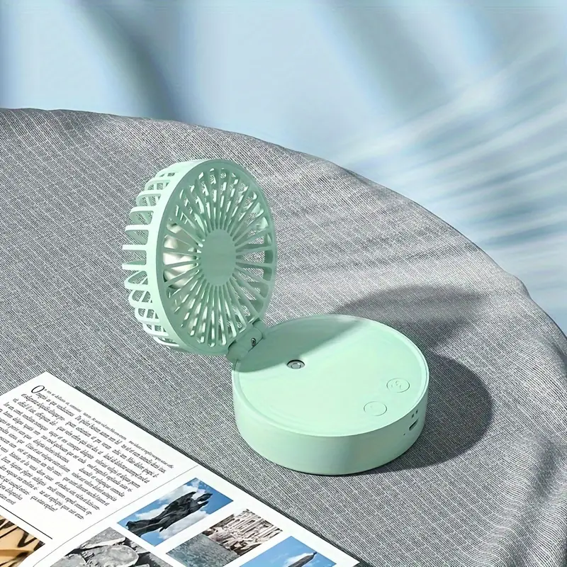 Ventilador de névoa USB montado no pescoço com mini umidificação, três velocidades, ar condicionado e resfriamento de água, ventilador USB com umidificador de spray USB Tipo-C.