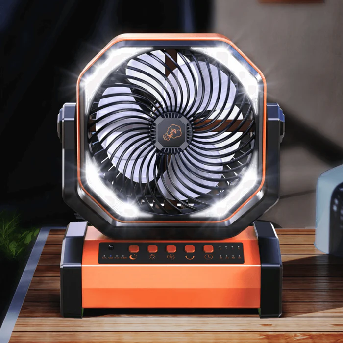 捷克Výkonný bezdrátový kempingový ventilátor 3 v 1 ideální na cesty