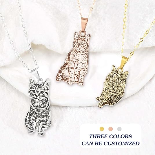 Vlastní obrázek vyrytý náhrdelník pro milovníka domácích mazlíčků Personalizovaný náhrdelník Foto přívěsek Sterling Silver