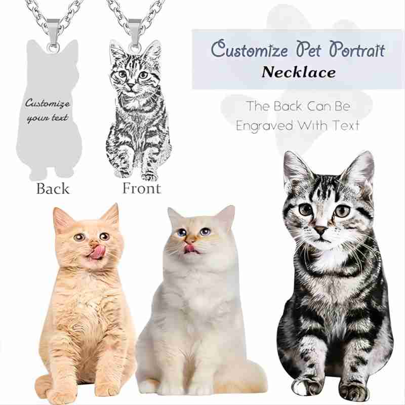 Vlastní obrázek vyrytý náhrdelník pro milovníka domácích mazlíčků Personalizovaný náhrdelník Foto přívěsek Sterling Silver