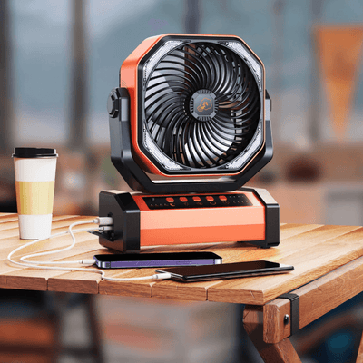 捷克Výkonný bezdrátový kempingový ventilátor 3 v 1 ideální na cesty