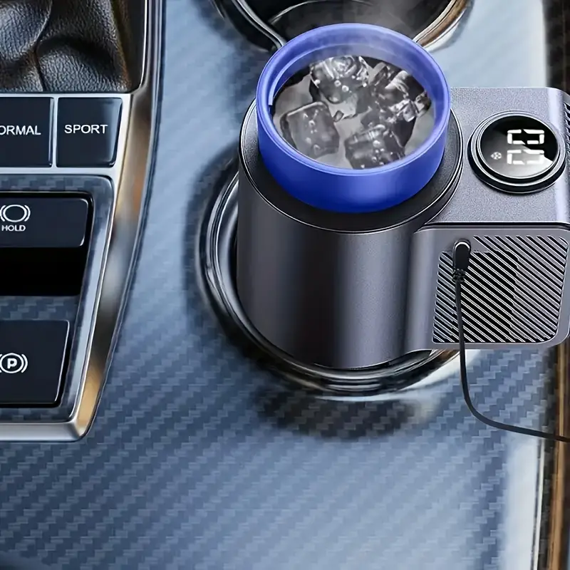 Caneca Inteligente 2 Em 1, Controle De Temperatura Para Aquecer E Resfriar No Carro Com Display De LED, Ideal Para Café, Chá, Água, Leite, Cerveja E Muito Mais