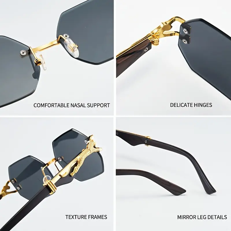 🎁 Žhavé produkty roku 2024 50% sleva na všechny produkty🌟Polygonové brýle bez obrouček z 18K zlata s leopardím vzorem🐆