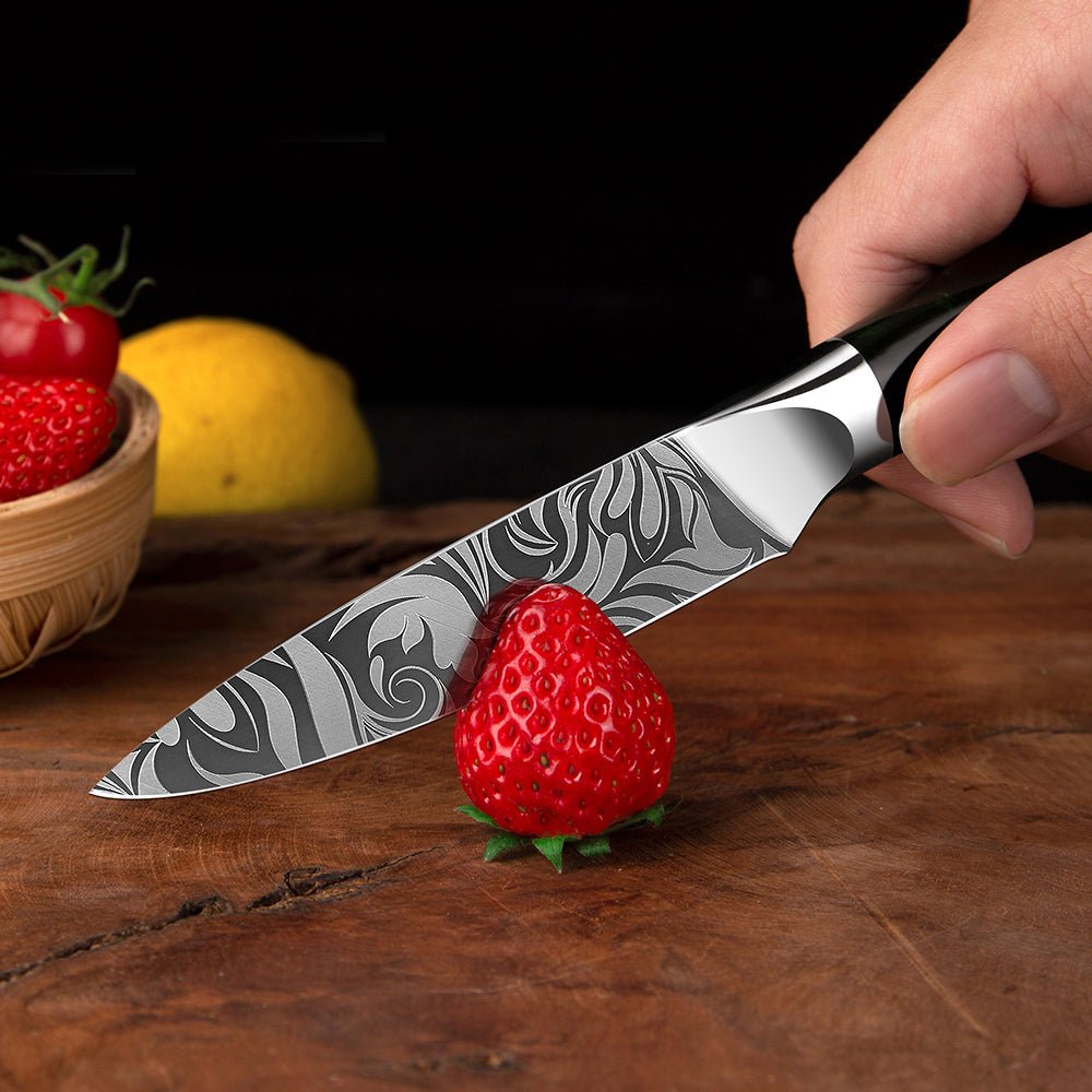 Conjunto de facas de chef japonês, cabo ergonômico de resina verde