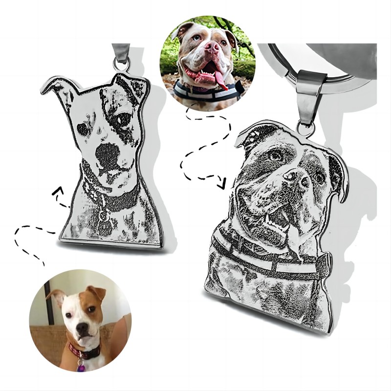 Vlastní obrázek vyrytý náhrdelník pro milovníka domácích mazlíčků Personalizovaný náhrdelník Foto přívěsek Sterling Silver