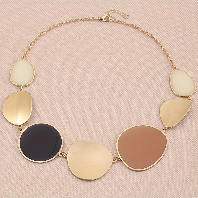 🎁 50% sleva na všechny produkty !🌟 Kreativní náhrdelník s minimalistickým barevným blokováním💖