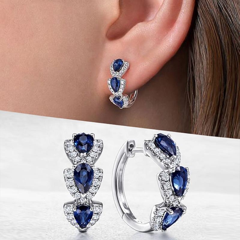 🎁 50% sleva na všechny produkty !💎 Lesklé elegantní jednoduché náušnice z drahokamů ve tvaru kapky vody✨
