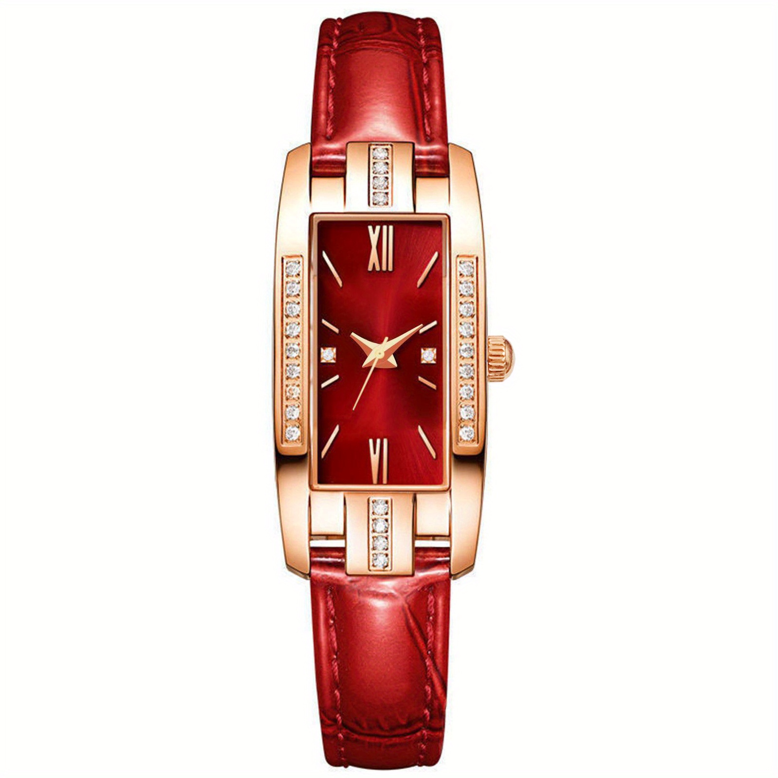 🎁 50% sleva na všechny produkty ! ⌚Dámské hodinky Quartz Band čtvercové římské číslice Hodinky Vintage Dress Watch Drahokamu hodinky💖