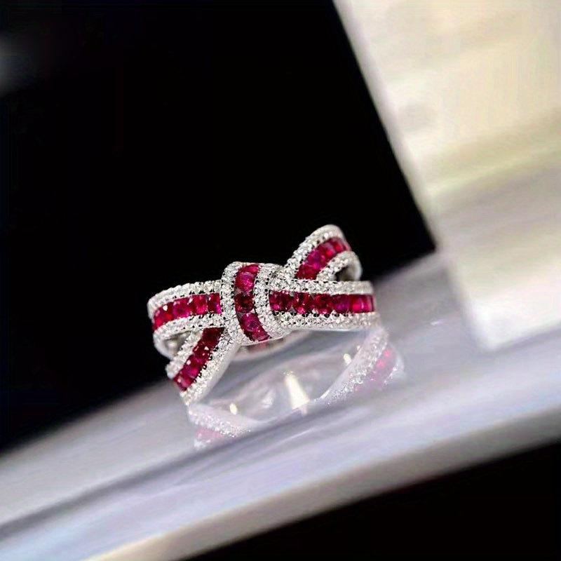🎁 50% sleva na všechny produkty !💍Vynikající prsten s roztomilým designem luku a pavé třpytivými diamanty✨
