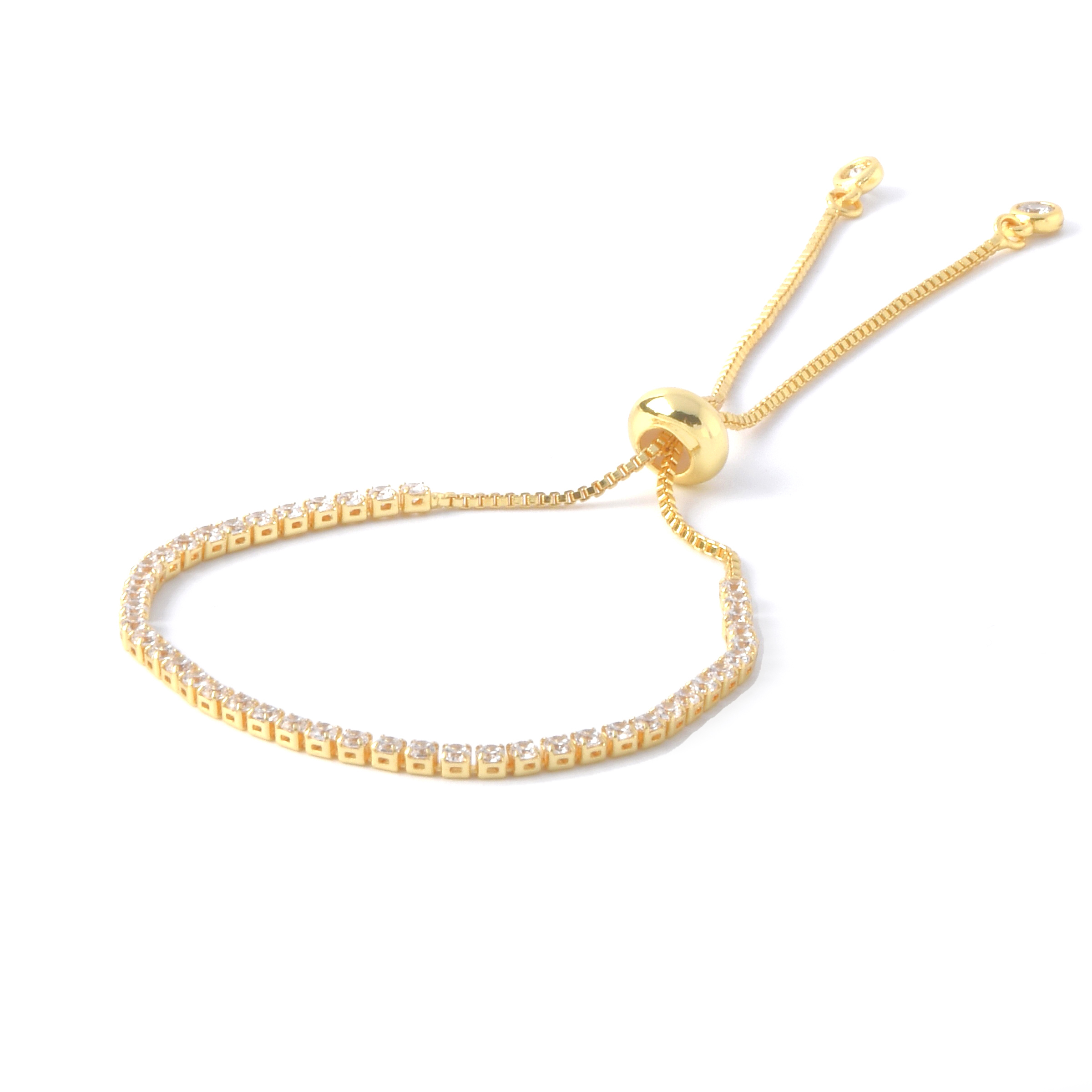 🎁 50% sleva na všechny produkty !💎Nastavitelný třpytivý náramek z 18K zlata osazený třpytivými diamanty✨