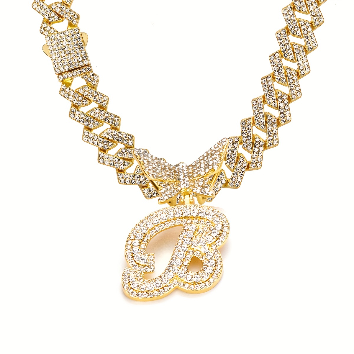 🎁 50% sleva na všechny produkty ! 🦋Dámské šperky Initial Butterfly Pendant Ice Crystal Náhrdelník💎