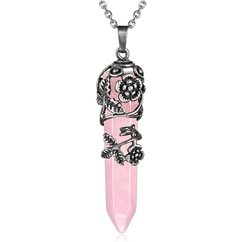 🎁 50% sleva na všechny produkty !💖Šestihranný léčivý energetický krystalový náhrdelník z přírodního hranolového kamene🌟