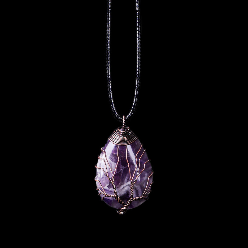 🎁 50% sleva na všechny produkty !🌟Vintage náhrdelník s přívěskem z přírodního kamene s tygřím okem💎