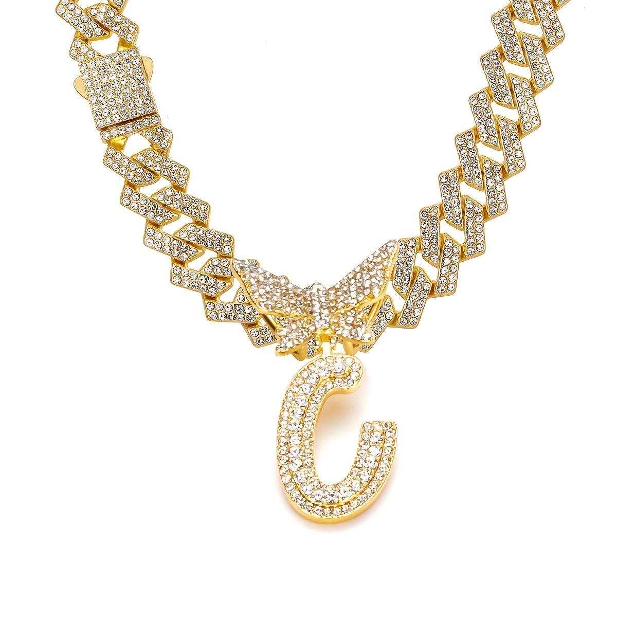 🎁 50% sleva na všechny produkty ! 🦋Dámské šperky Initial Butterfly Pendant Ice Crystal Náhrdelník💎