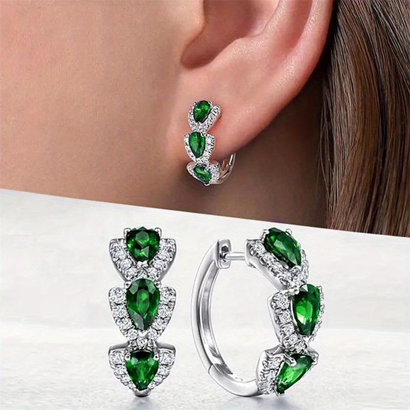 🎁 50% sleva na všechny produkty !💎 Lesklé elegantní jednoduché náušnice z drahokamů ve tvaru kapky vody✨