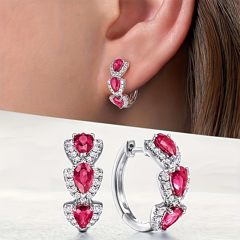 🎁 50% sleva na všechny produkty !💎 Lesklé elegantní jednoduché náušnice z drahokamů ve tvaru kapky vody✨