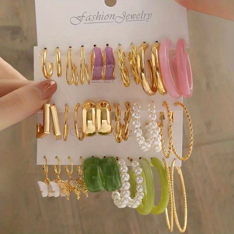 🎁 50% sleva na všechny produkty !✨Kruhové náušnice sada elegantních jednoduchých šperků módy💫