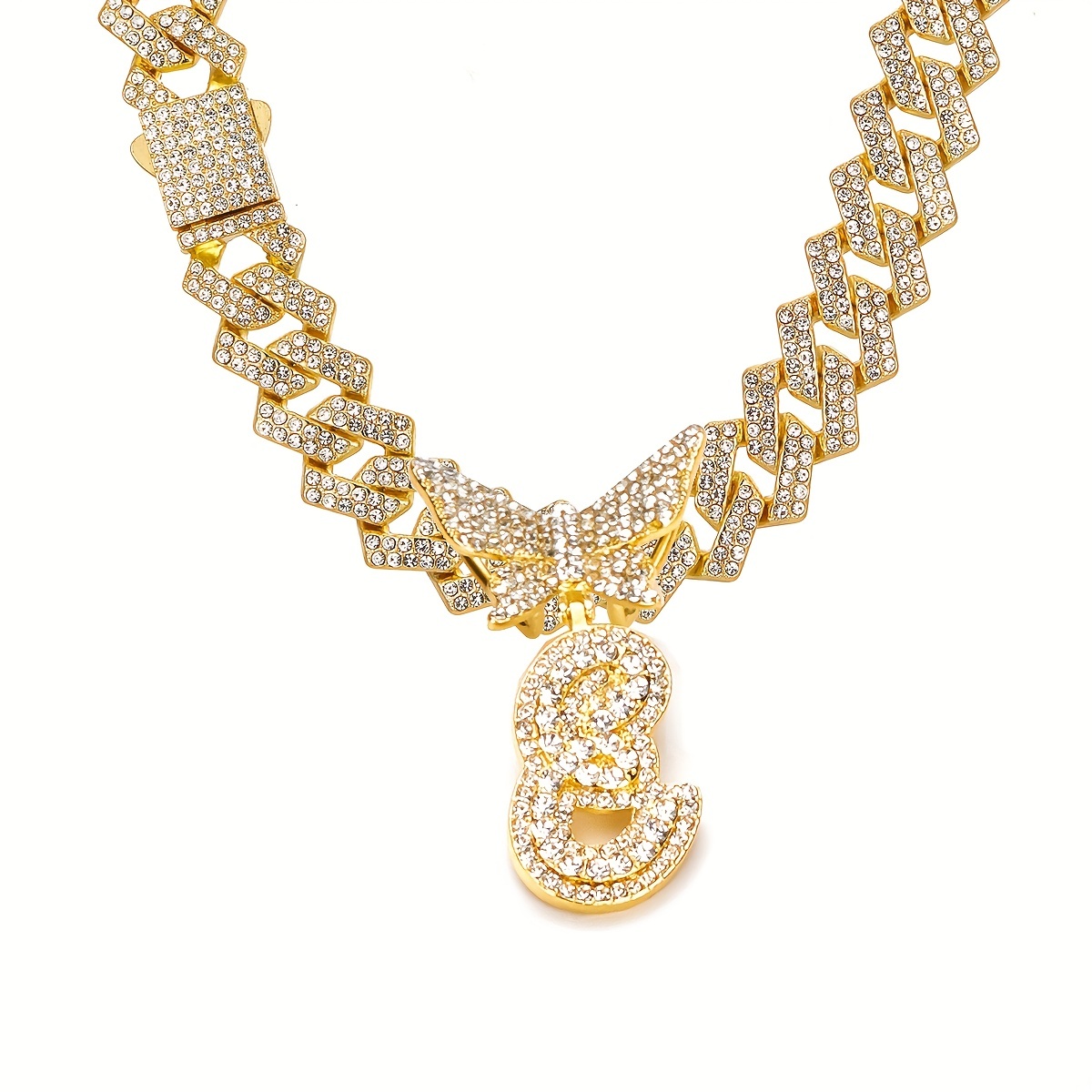 🎁 50% sleva na všechny produkty ! 🦋Dámské šperky Initial Butterfly Pendant Ice Crystal Náhrdelník💎