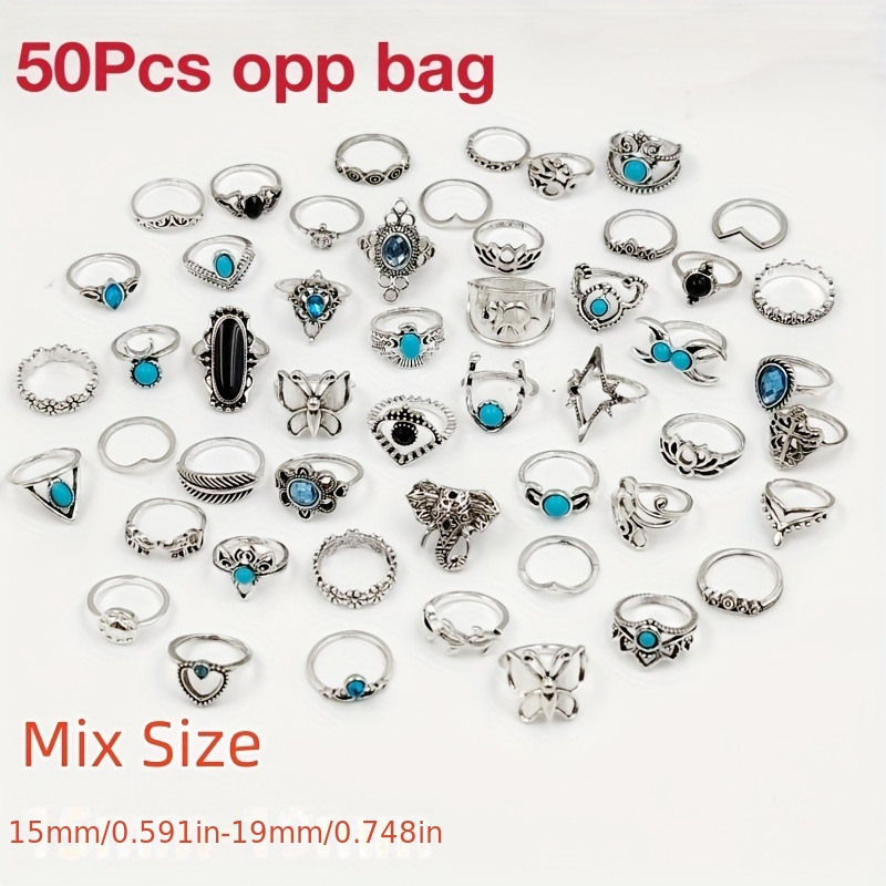 🎁 50% sleva na všechny produkty !🌈Vintage Boho Blue Stone Tyrkysový prsten✨
