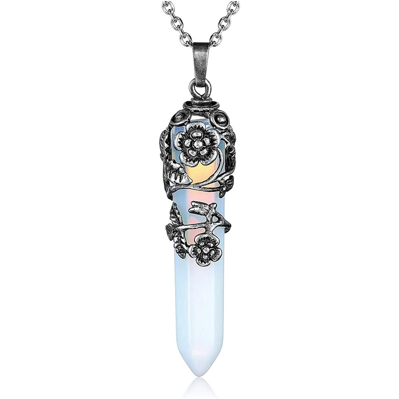 🎁 50% sleva na všechny produkty !💖Šestihranný léčivý energetický krystalový náhrdelník z přírodního hranolového kamene🌟