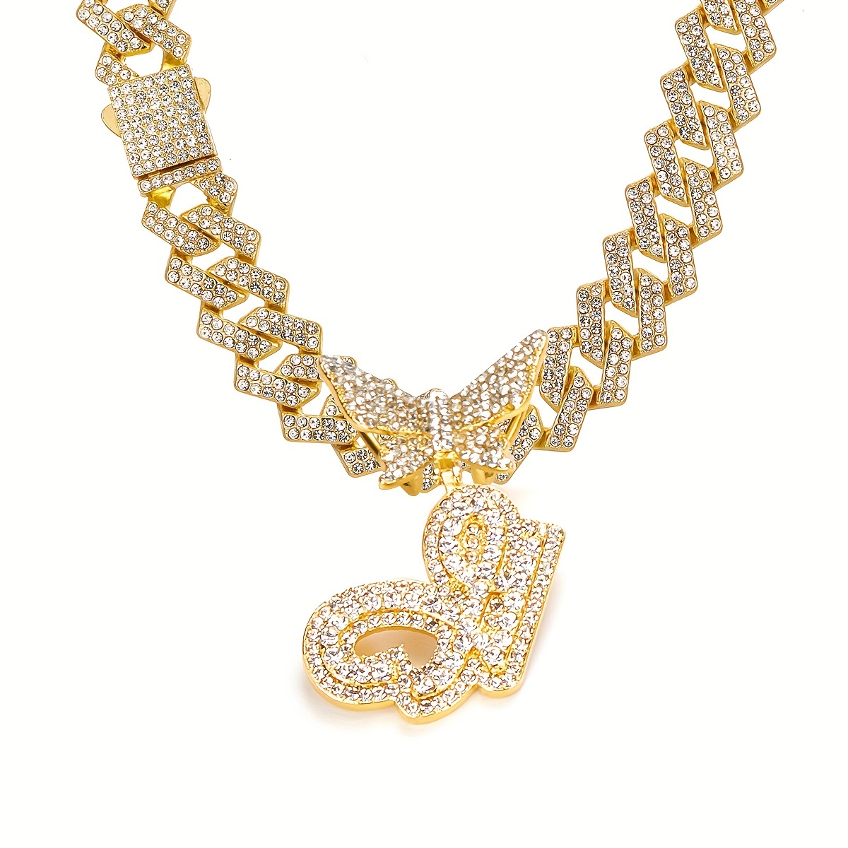 🎁 50% sleva na všechny produkty ! 🦋Dámské šperky Initial Butterfly Pendant Ice Crystal Náhrdelník💎