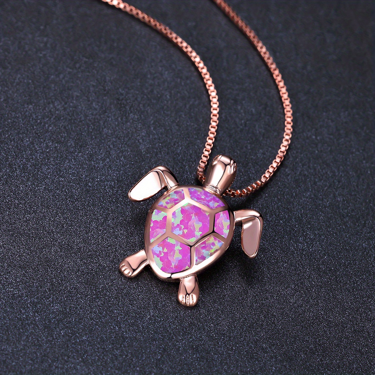 🎁 50% sleva na všechny produkty !Dámský řetízek z velkého želvy Bohemian Fire Opal