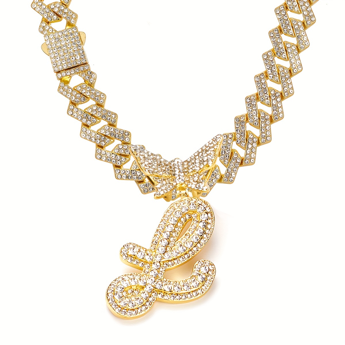 🎁 50% sleva na všechny produkty ! 🦋Dámské šperky Initial Butterfly Pendant Ice Crystal Náhrdelník💎