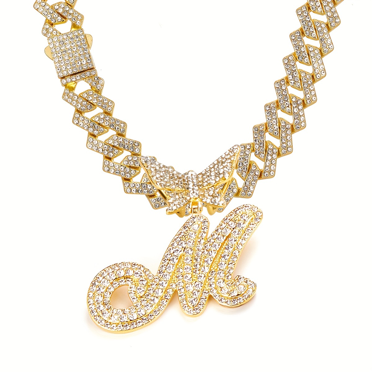 🎁 50% sleva na všechny produkty ! 🦋Dámské šperky Initial Butterfly Pendant Ice Crystal Náhrdelník💎