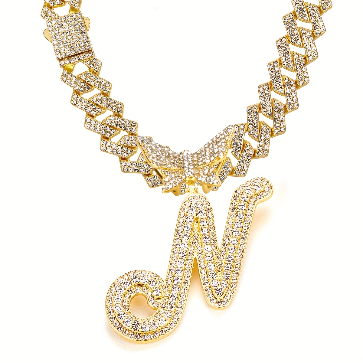 🎁 50% sleva na všechny produkty ! 🦋Dámské šperky Initial Butterfly Pendant Ice Crystal Náhrdelník💎