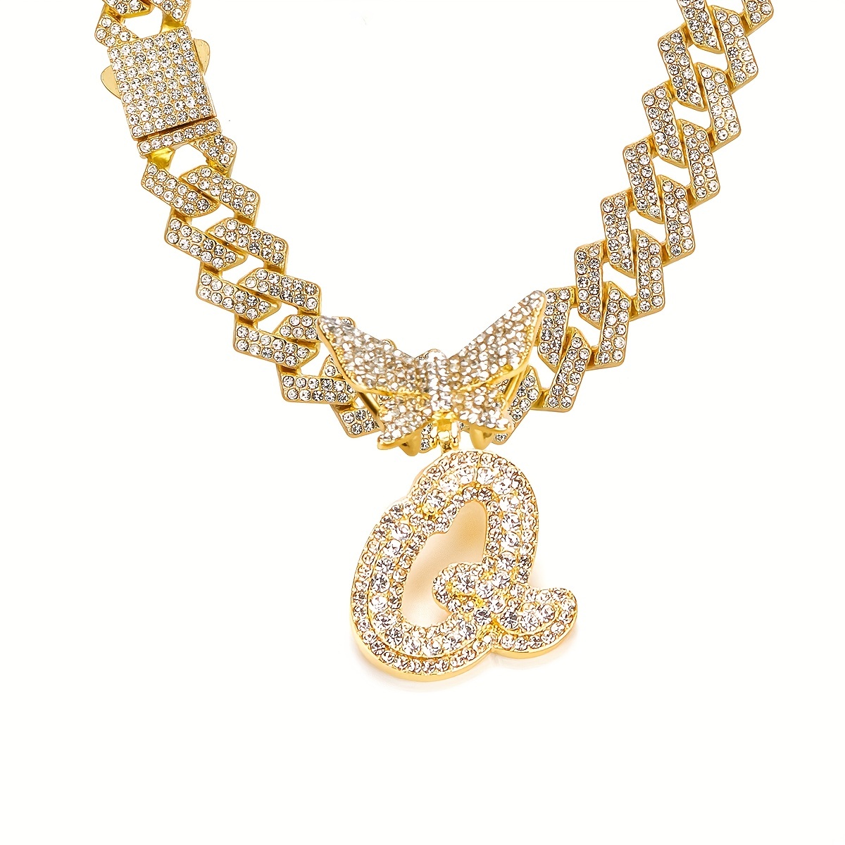 🎁 50% sleva na všechny produkty ! 🦋Dámské šperky Initial Butterfly Pendant Ice Crystal Náhrdelník💎