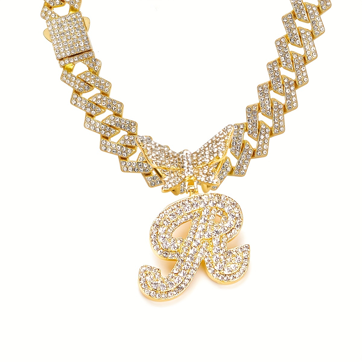 🎁 50% sleva na všechny produkty ! 🦋Dámské šperky Initial Butterfly Pendant Ice Crystal Náhrdelník💎