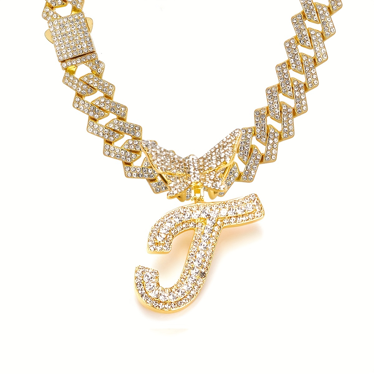 🎁 50% sleva na všechny produkty ! 🦋Dámské šperky Initial Butterfly Pendant Ice Crystal Náhrdelník💎