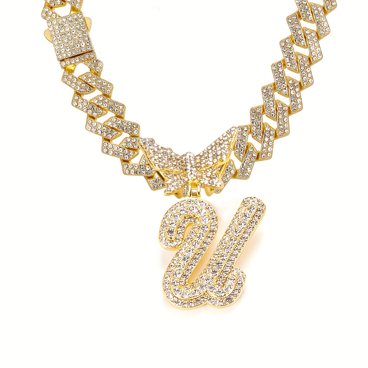 🎁 50% sleva na všechny produkty ! 🦋Dámské šperky Initial Butterfly Pendant Ice Crystal Náhrdelník💎