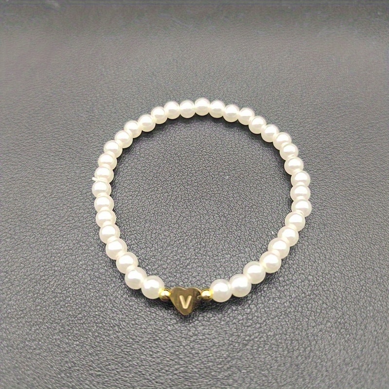 🎁 50% sleva na všechny produkty ! 💖 Klasický perlový náramek ve tvaru srdce A-Z ✨