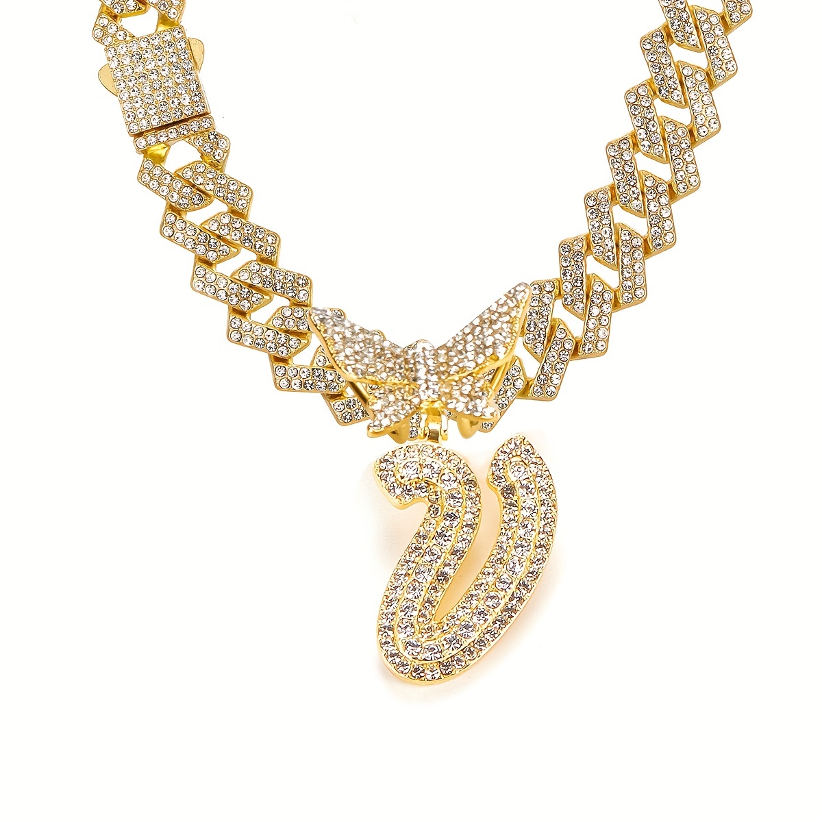 🎁 50% sleva na všechny produkty ! 🦋Dámské šperky Initial Butterfly Pendant Ice Crystal Náhrdelník💎