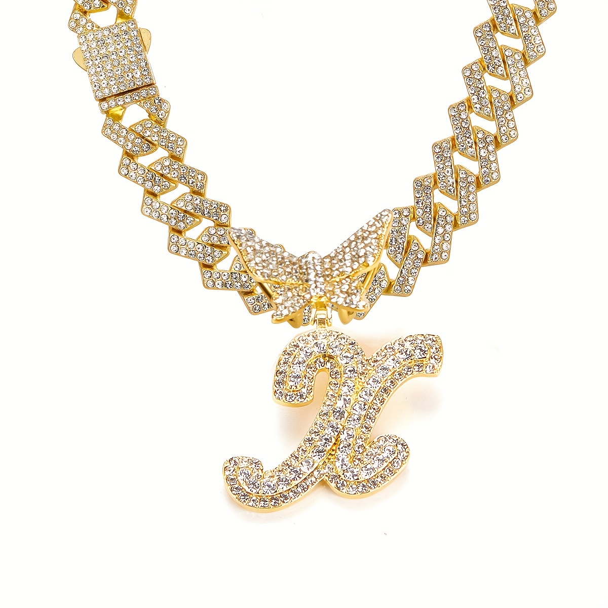 🎁 50% sleva na všechny produkty ! 🦋Dámské šperky Initial Butterfly Pendant Ice Crystal Náhrdelník💎