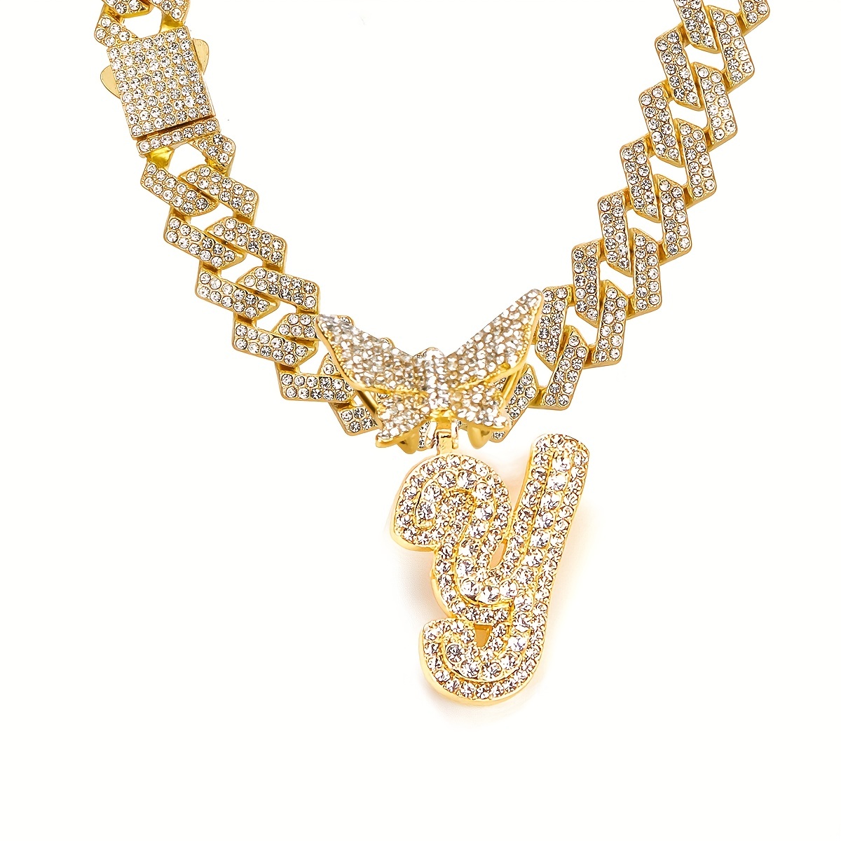 🎁 50% sleva na všechny produkty ! 🦋Dámské šperky Initial Butterfly Pendant Ice Crystal Náhrdelník💎
